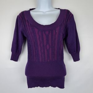 Say What? Purple Half Sleeve Sweater L